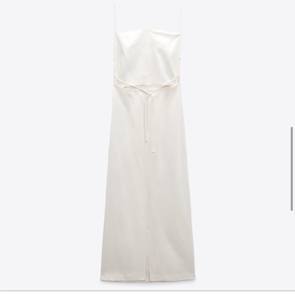NWT ZARA LINEN BLEND MIDI DRESS LIMITED EDITION - Picture 6 of 9